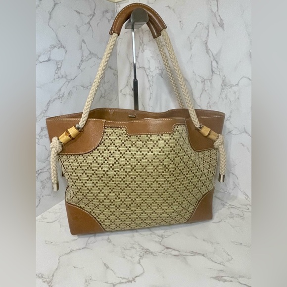 GUCCI Straw Diamante Maui Tote Brown - Picture 3 of 15